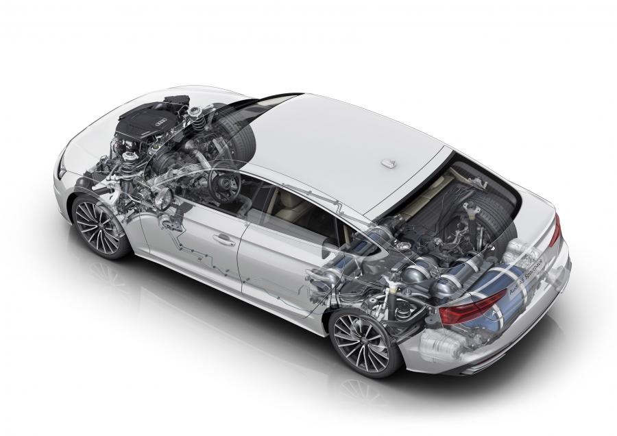 Схема Audi A5 Sportback 40 g-tron 2019 года  (WW) (фото 4 из 8)